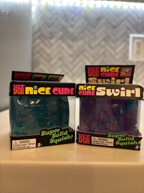 2 Needoh Nice Cubes Swirl Kids Toy - Blue and Purple Swirl